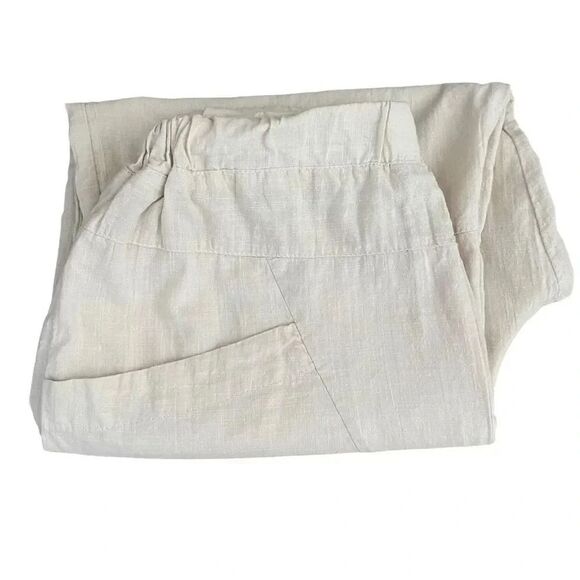 Zanzea Collection Ivory Elastic Waist Pull On Wide Leg Y2K Capri High SZ L #1274 - Picture 8 of 15